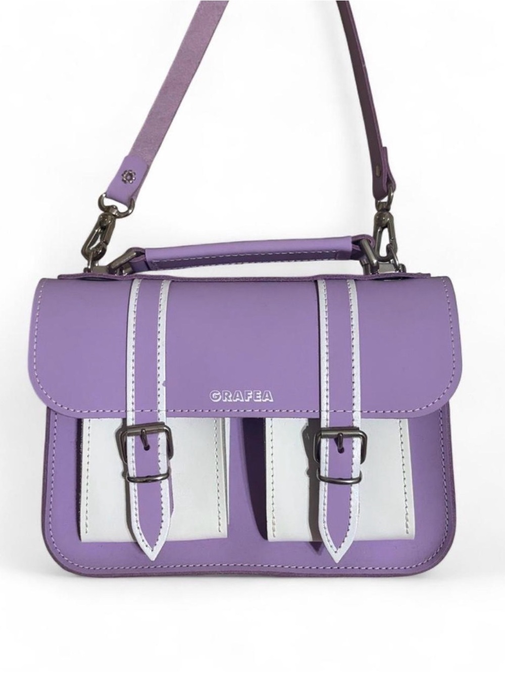Grafea Lavender & White Mini Satchel Crossbody Bag NWOT